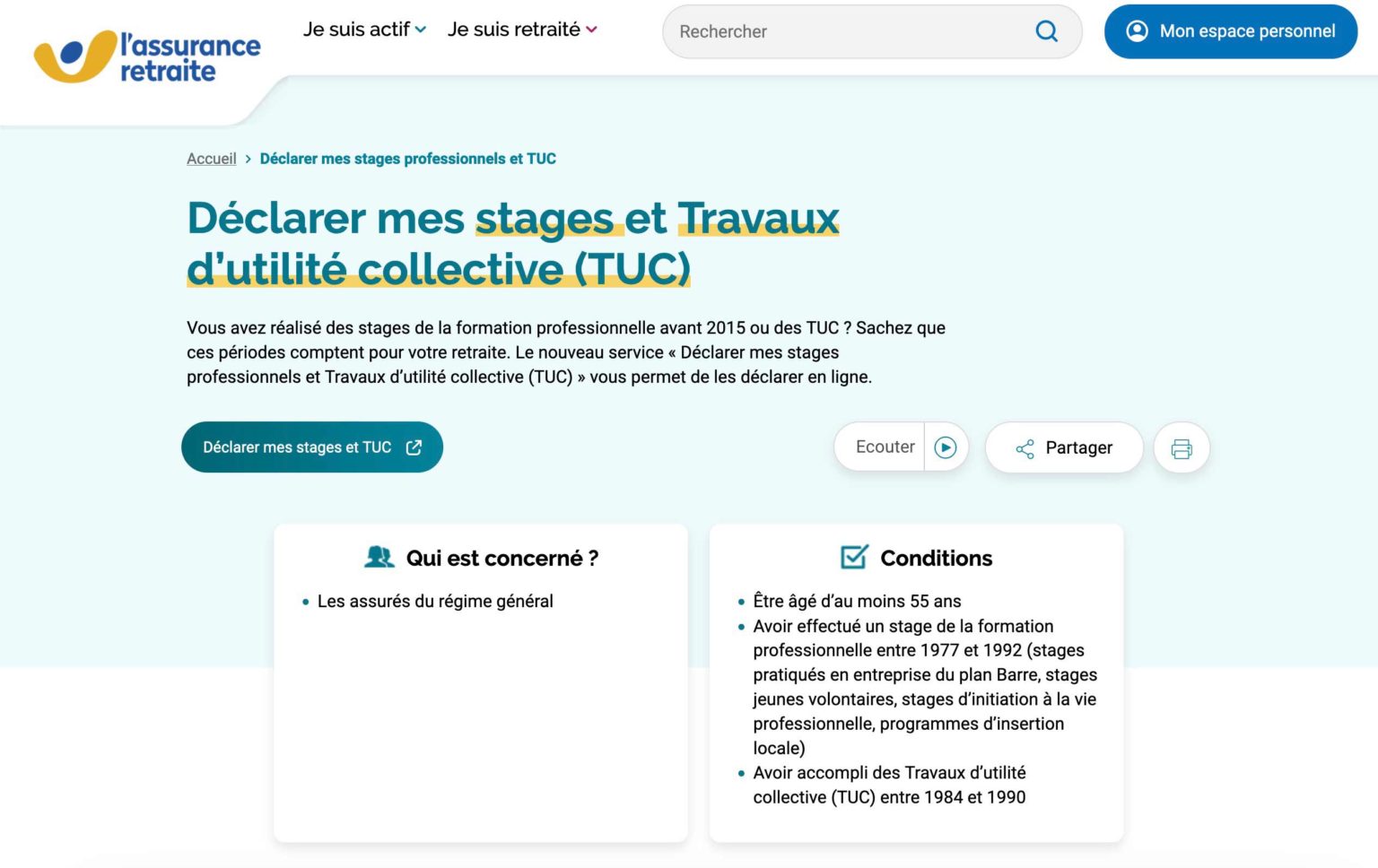 Prise en compte des TUC dans la retraite 2024 et 2025