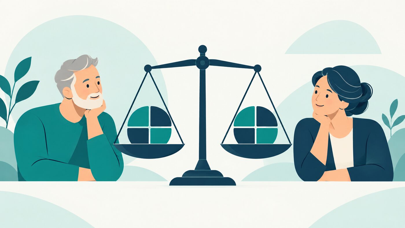 Répartition des trimestres enfants entre la mère et le père